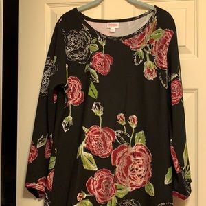 Lularoe Elegant Debbie 2XL black with roses
